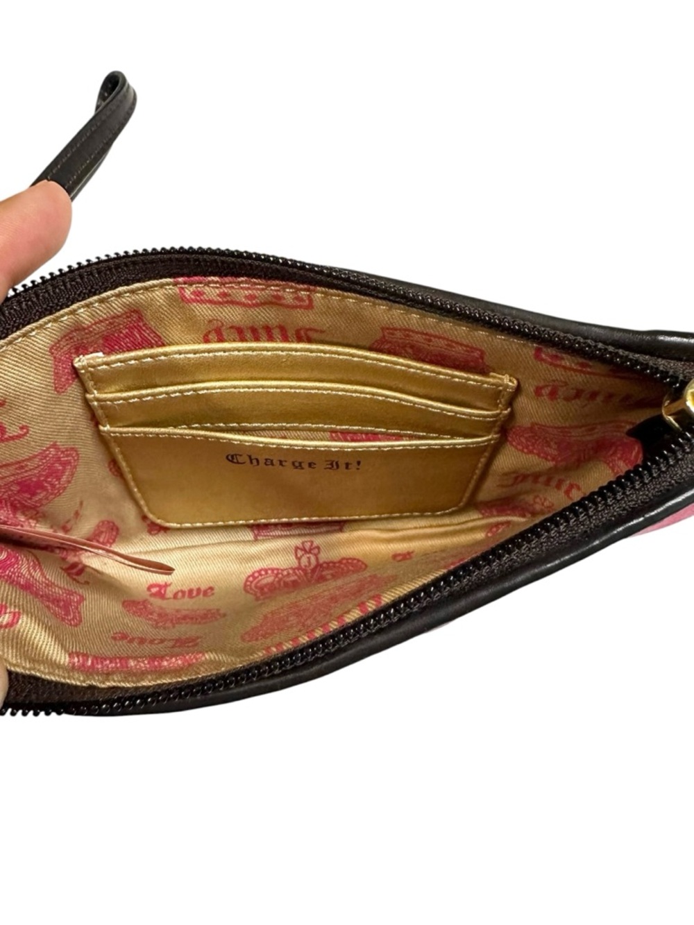 Y2K Juicy Couture Pink Velvet Wristlet - Picture 4 of 7